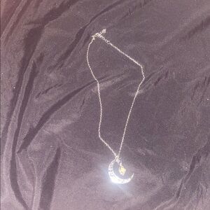 Silver Crescent Moon Necklace